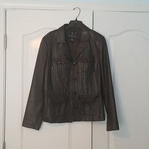 INC Brown Genuine Leather Jacket